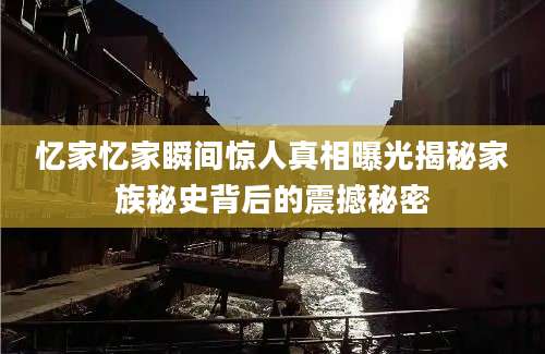 忆家忆家瞬间惊人真相曝光揭秘家族秘史背后的震撼秘密