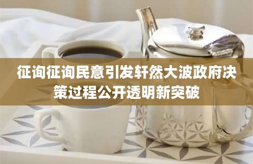 征询征询民意引发轩然大波政府决策过程公开透明新突破